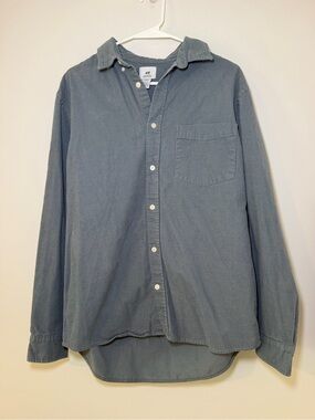 H&M Dusty Blue Button Down Shirt Men’s Medium